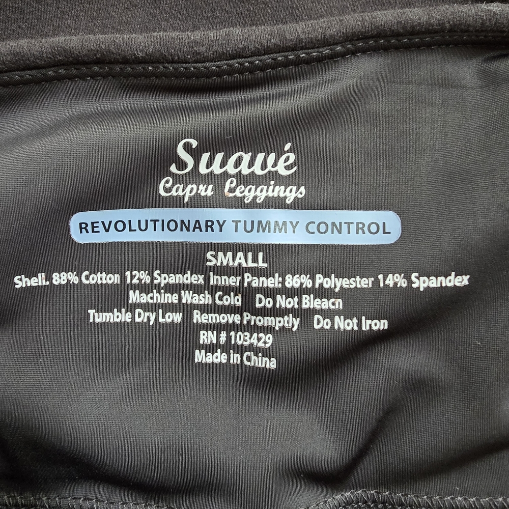 Suave Black Tummy Control Capri Leggings Small GUC - Picture 4 of 4